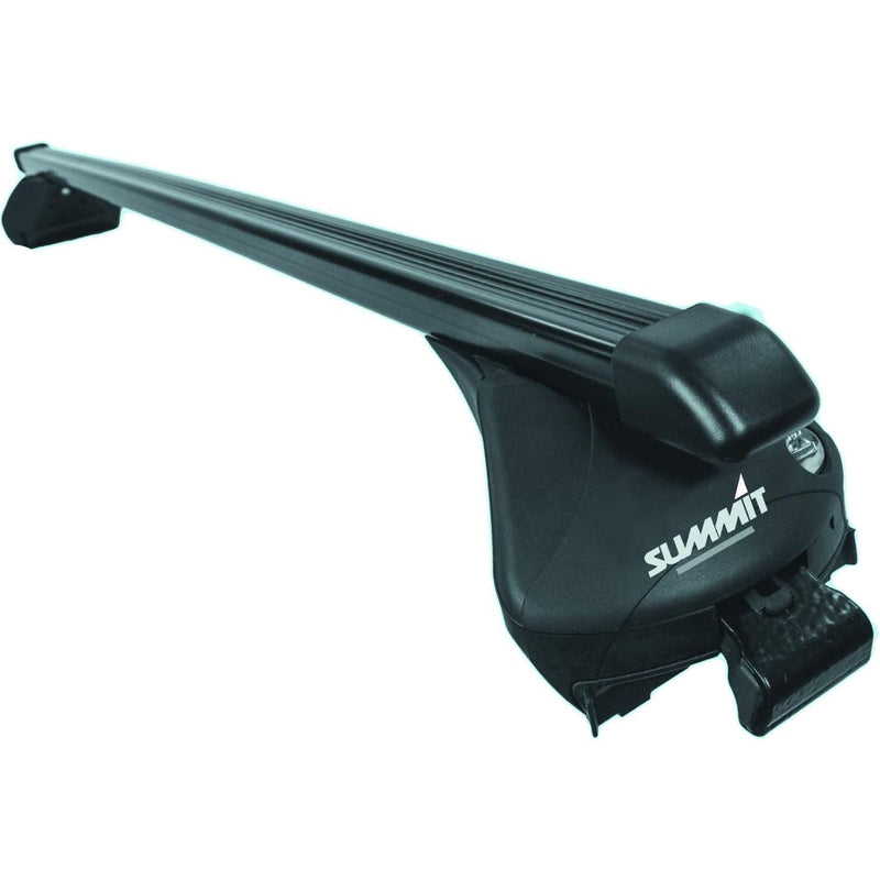 Summit SUP-857 Premium Integrated Railing Bar for Cars with Running Rails, Black Steel, Set of 2