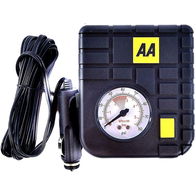 AA 12V Car Tyre Air Compressor Inflator LED Pump Pressure Gauge Cigarette Socket - AA - My Roof Bars