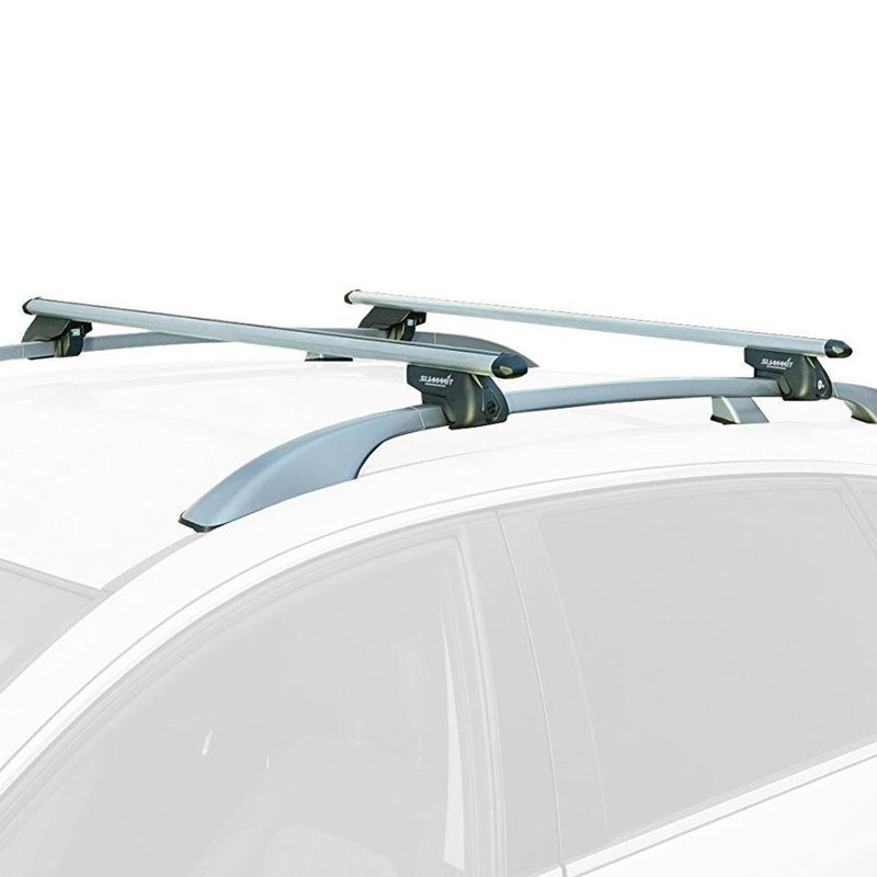 Summit SUP-930C Premium Railing Roof Bar for Cars with Raised Running Rails, Aluminium, Set of 2