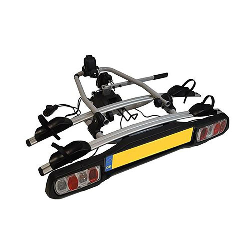 Maypole Towball Mounted Car Rear Tow Bar Cycle Holder 2 Bike Carriers w Electrics