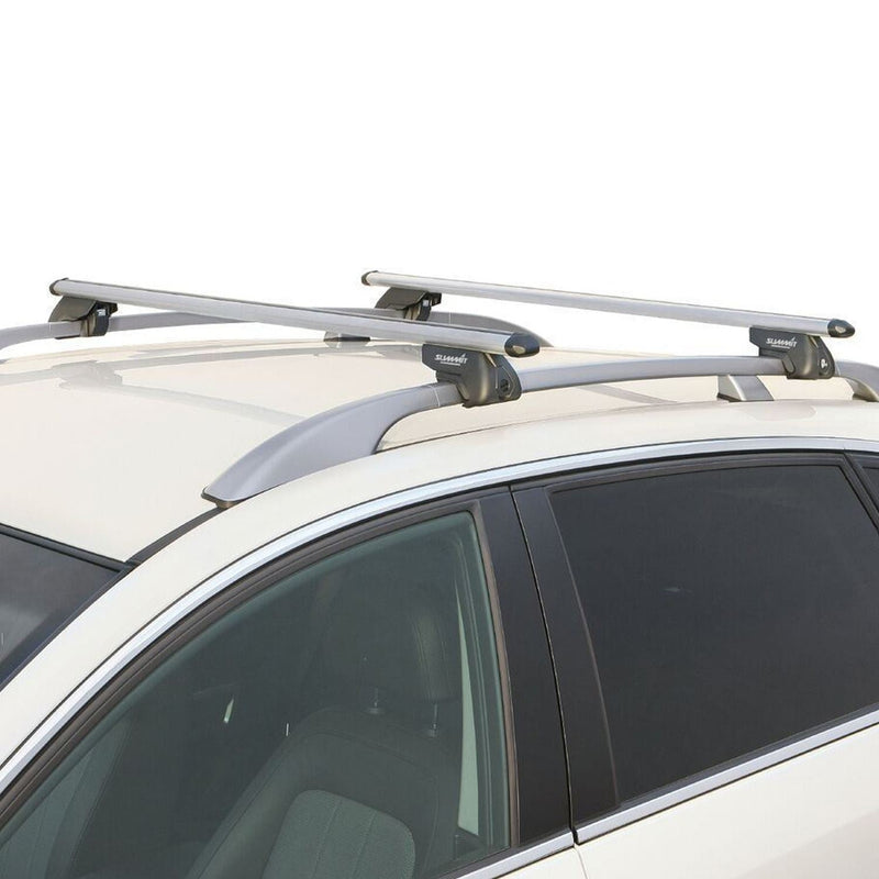 Summit SUP-930 Premium Railing Roof Bar for Cars with Raised Running Rails, Aluminium, Set of 2