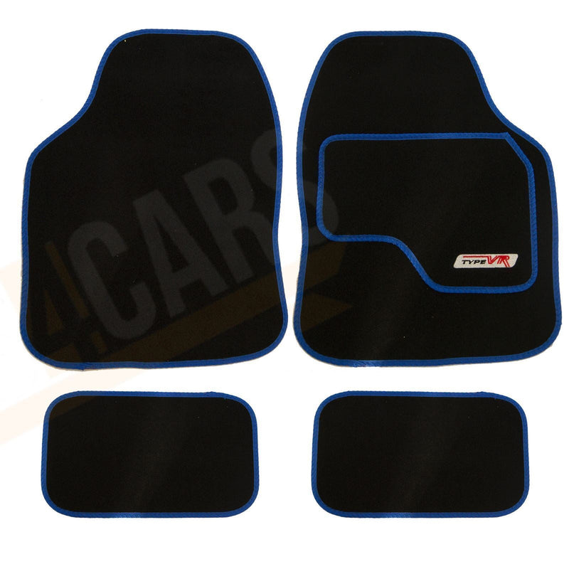 Sakura VR Blue Embroidered Edging Car Mat Set (Front & Rear) Universal
