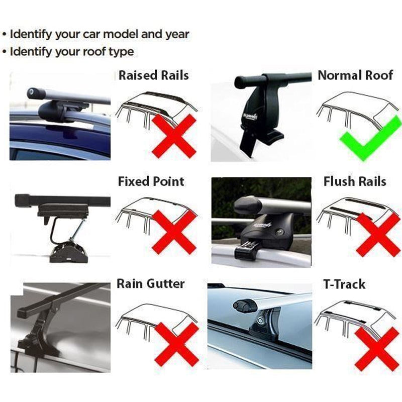 Summit SUP-A110 Premium Aluminium Multi-Fit Roof Bars, Lockable, Set of 2