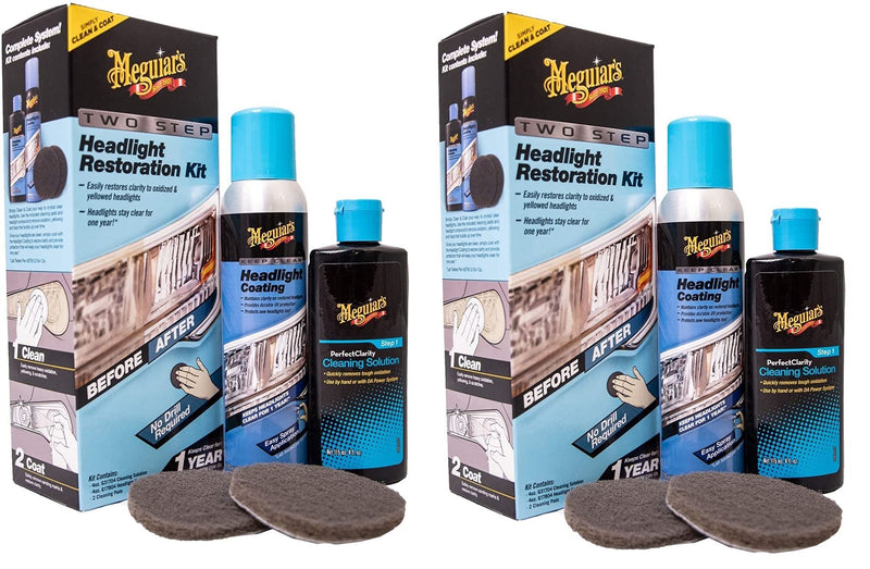 2x Meguiar's G2970EU Two Step Headlight Restoration Kit