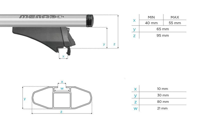 Menabo Leopard Silver Roof Bars fits BMW 2 Series Gran Tourer F46 2014-2024 MPV 5D w Flush - Menabo - My Roof Bars