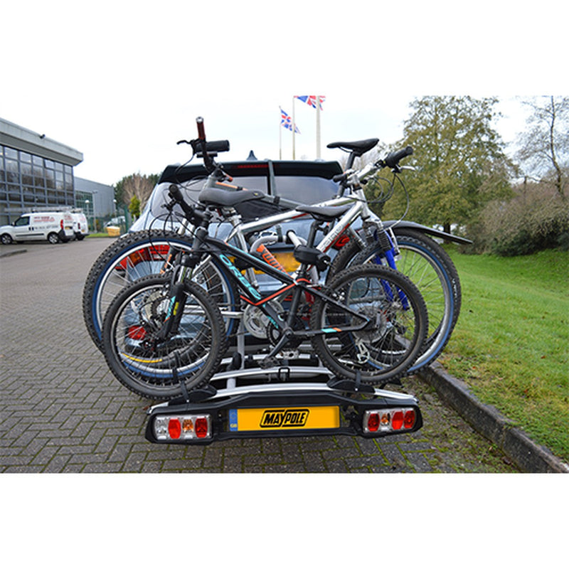 Maypole Towball Mounted Car Rear Tow Bar Cycle Holder 3 Bike Carriers 45kg Load