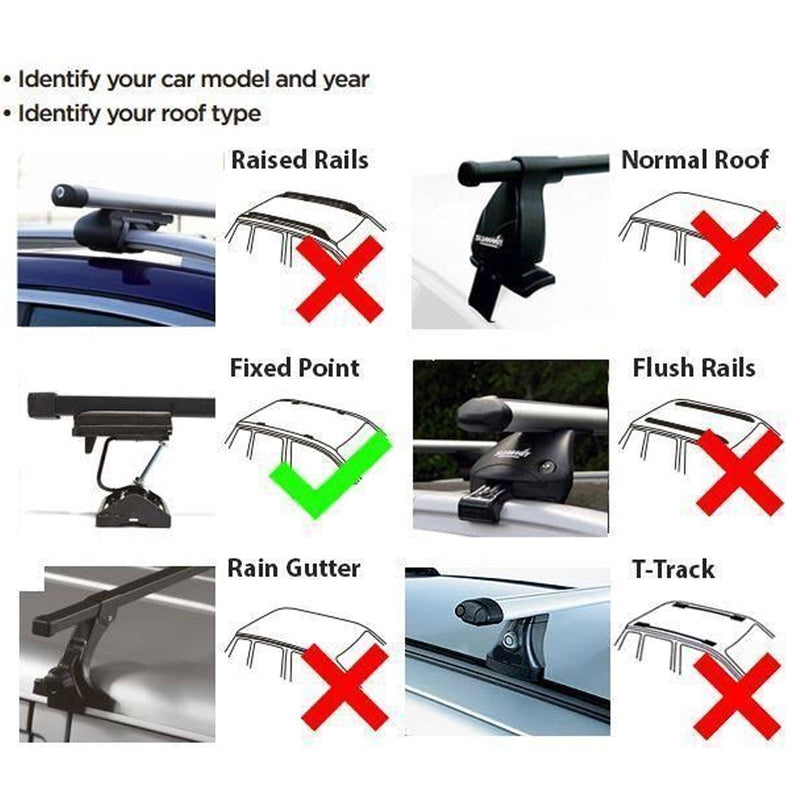 Summit SUP-A203 Premium Aluminium Multi-Fit Roof Bars, Lockable, Set of 2