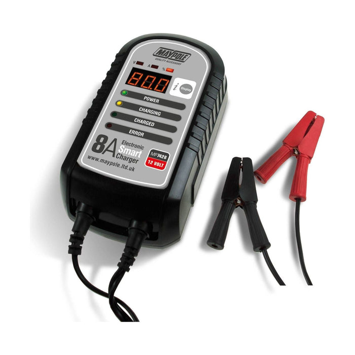 Maypole 7428 8A 12V Car Bike Caravan Van Electronic Smart Battery Charger - Maypole - My Roof Bars