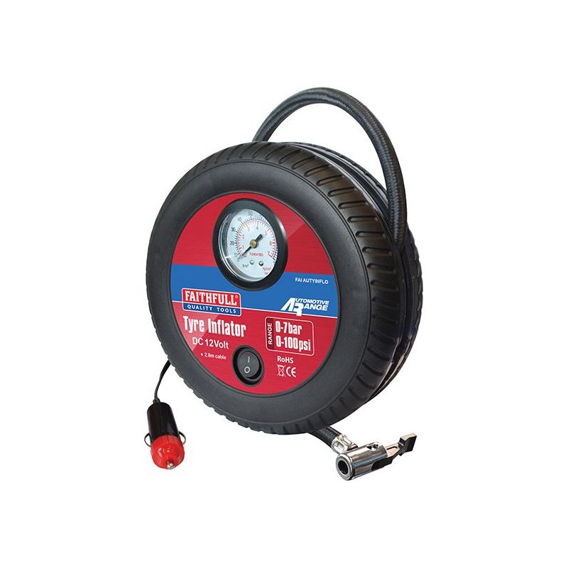 Faithfull Low Volume Tyre Inflator 12V - Faithfull - My Roof Bars