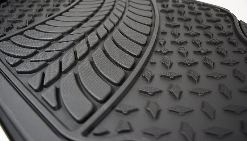 Heavy Duty Rubber Tyre Tred Car Floor Mats Set Non Slip Washable Universal Fit