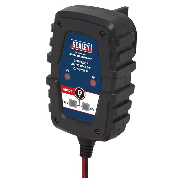 Sealey Compact Smart Trickle Charger & Maintainer 1A 6/12V AUTOCHARGE100HF - Sealey - My Roof Bars