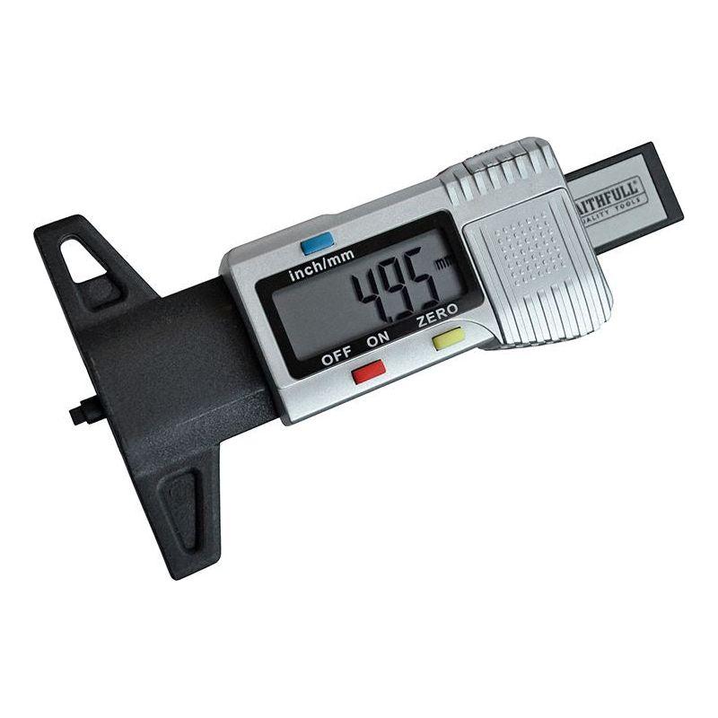Faithfull Tyre Depth Gauge Digital Readout 0-25mm - Faithfull - My Roof Bars