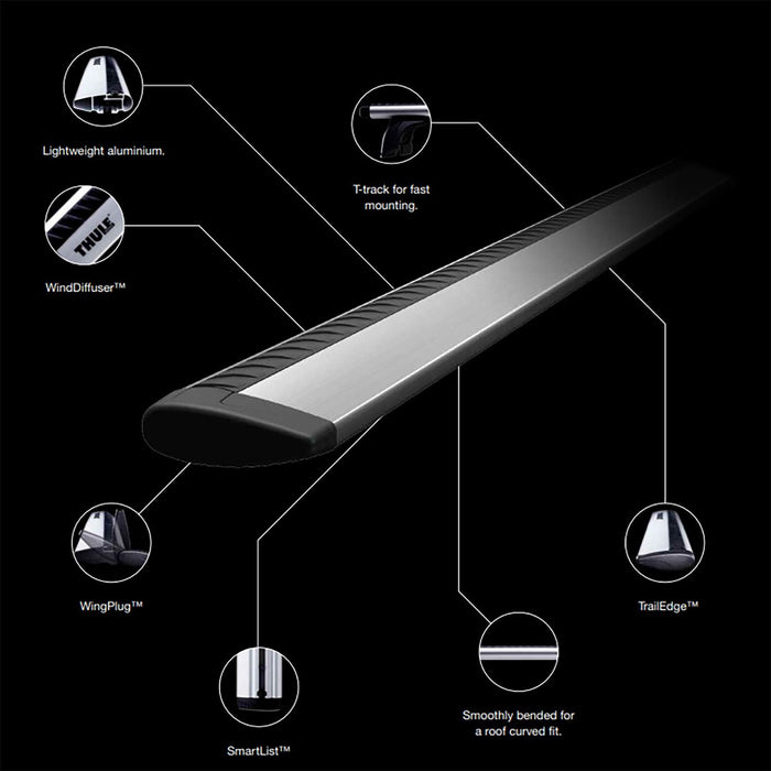 Thule WingBar Evo Roof Bars Black fits Volvo EX30 2024- 5-dr Normal Roof - Thule - My Roof Bars
