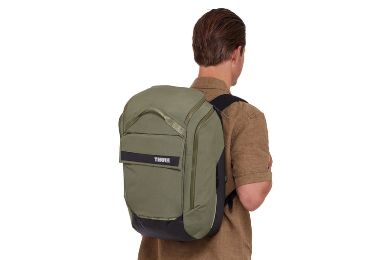 Thule Paramount hybrid bike pannier and backpack 26L green