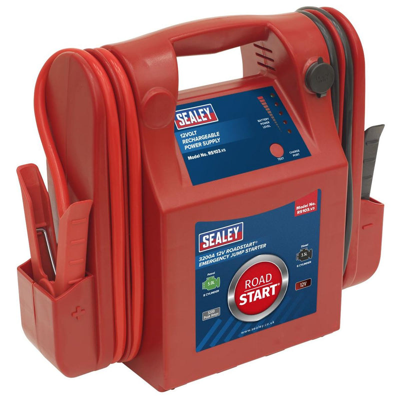 Sealey RoadStartï Emergency Jump Starter 12V 3200 Peak Amps RS103 - Sealey - My Roof Bars