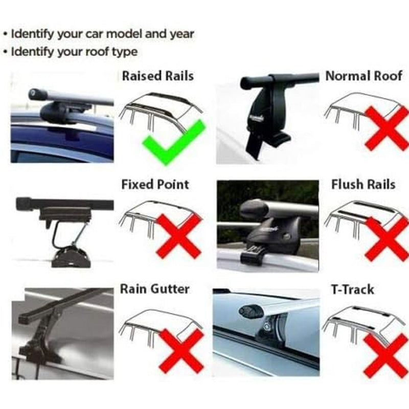 Summit SUP-830A Premium Vehicle Specific Railing Roof Bars - Steel, Locking, Set of 2