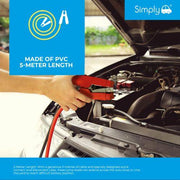 800 AMP 5m Professional Car Jump Leads Cables Heavy Duty Battery Starter Booster Van Truck - Simply - My Roof Bars