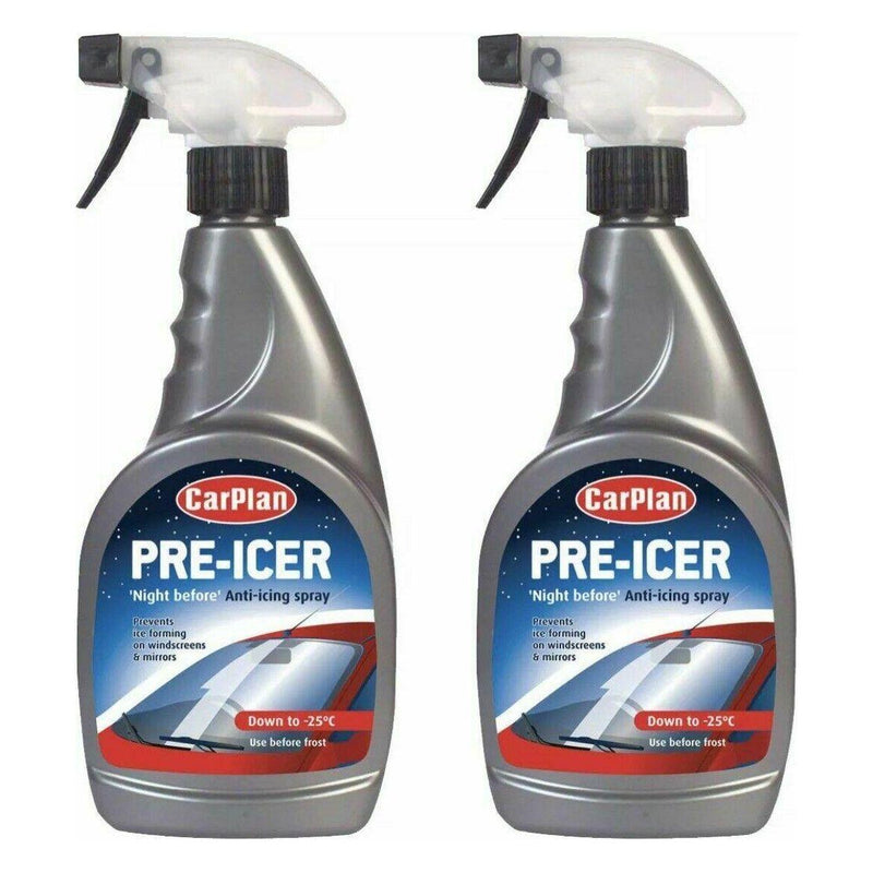2x CarPlan Pre-Icer Night before De-Icer Anti-Icing Spray 500ml Trigger Spray -25c - CarPlan - My Roof Bars