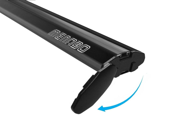 Menabo Leopard Black Roof Bars fits Vauxhall Astra H 2008-2011 Estate 5D w Flush Rails - Menabo - My Roof Bars