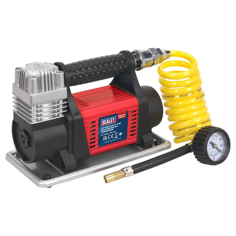 Sealey Tyre Inflator/Mini Air Compressor 12V Heavy-Duty MAC04 - Sealey - My Roof Bars