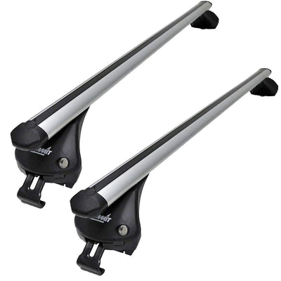 Summit SUP-957E Premium Integrated Railing Bar for Cars with Running Rails, Aluminium, Set of 2