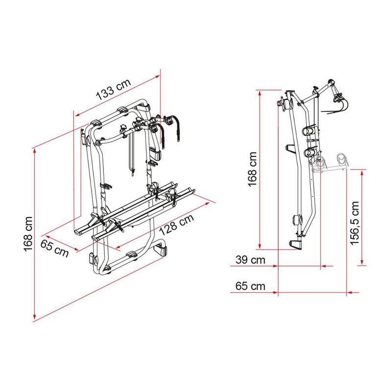 Fiamma Carry-Bike Frame Sprinter 3 Bikes Aluminium - Fiamma - My Roof Bars
