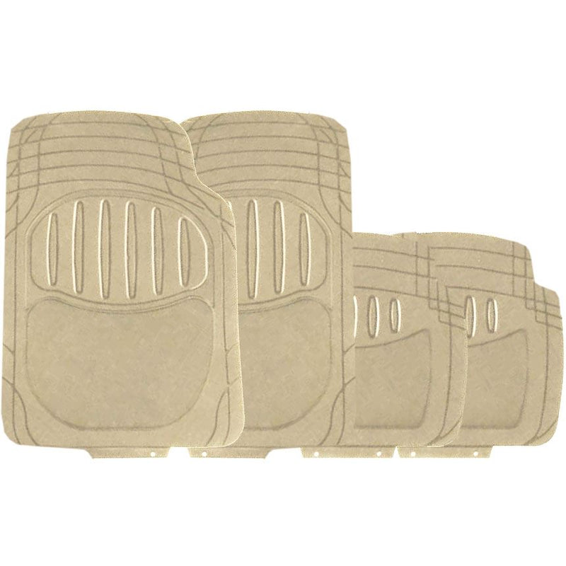 Car Beige Rubber Floor Mats Carpet Heel Pad Universal Fit - UKB4C - My Roof Bars