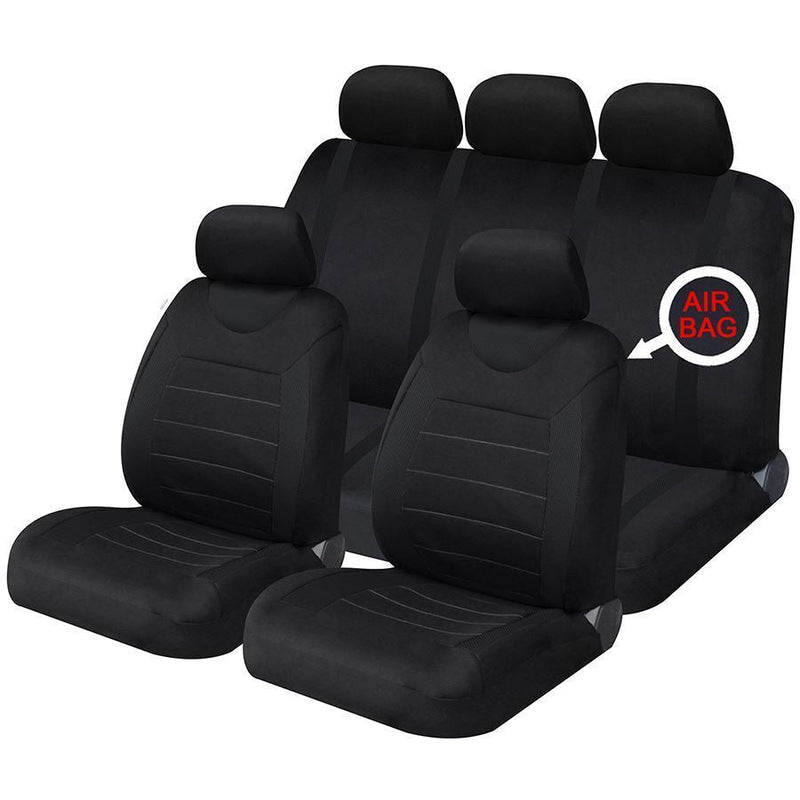 Sakura Car Seat & Headrest Covers Carnaby Black Universal Size Elasticated Hems