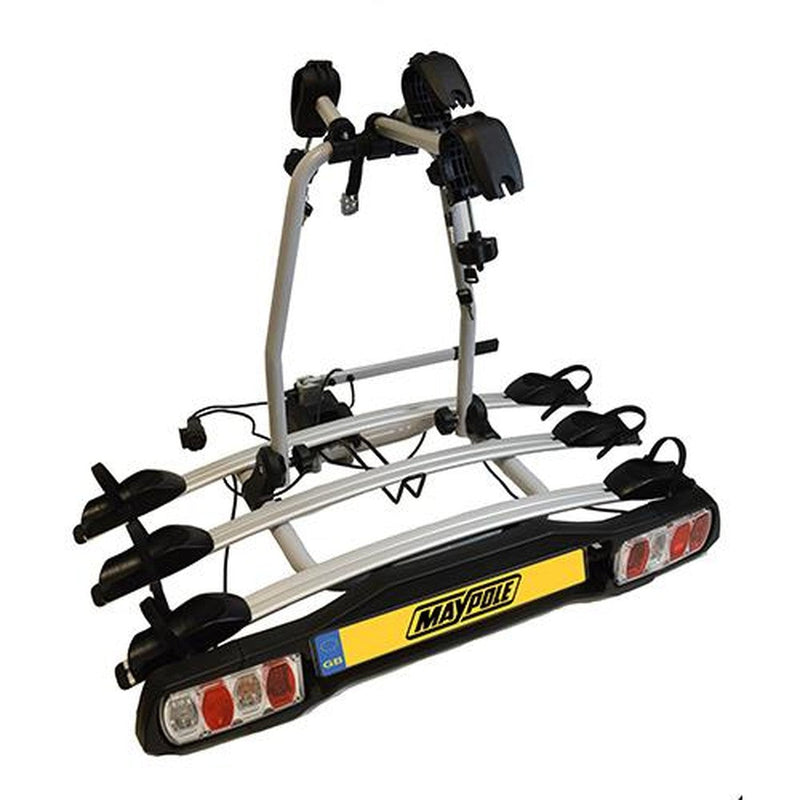 Maypole Towball Mounted Car Rear Tow Bar Cycle Holder 3 Bike Carriers 45kg Load