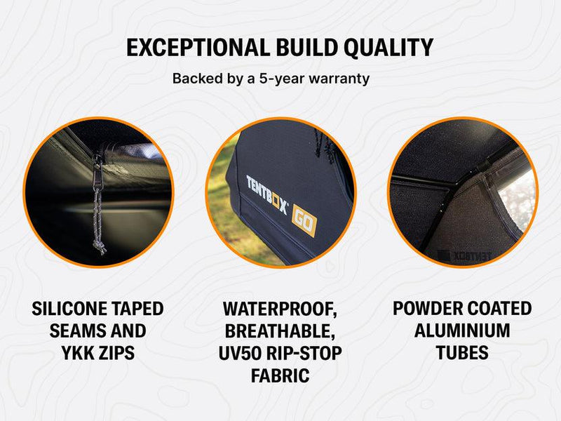 TentBox GO 2 Persone Lightweight Roof Tent 4 Season