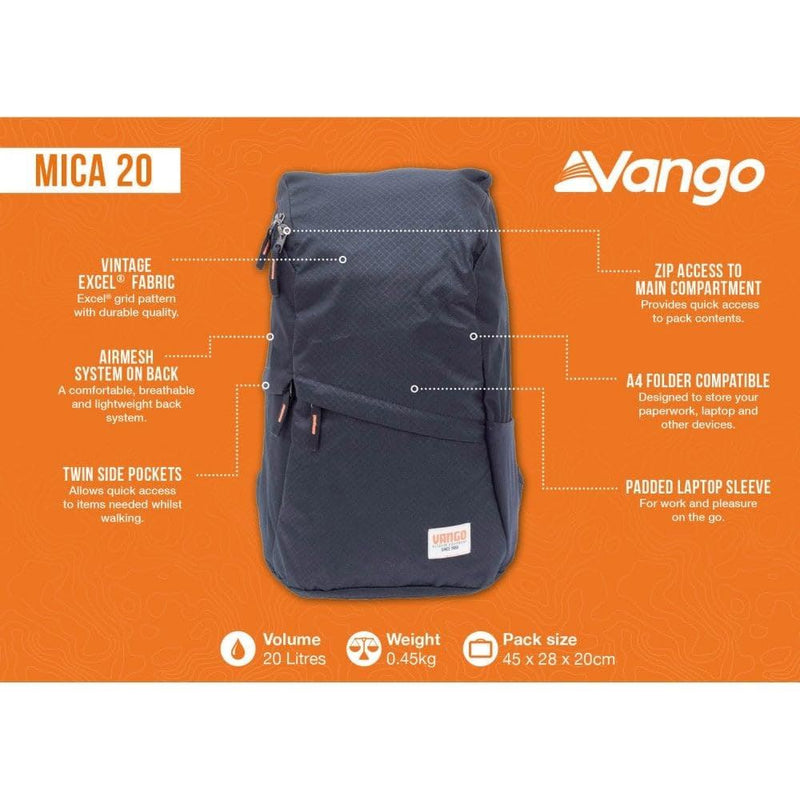 Vango Mica 20 Rucksack 20L Black - Vango - My Roof Bars