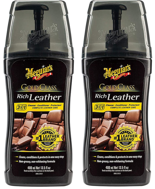 2x Meguiar's G17914EU Gold Class Rich Leather Cleaner and Conditioner 400ml - Meguiar's - My Roof Bars