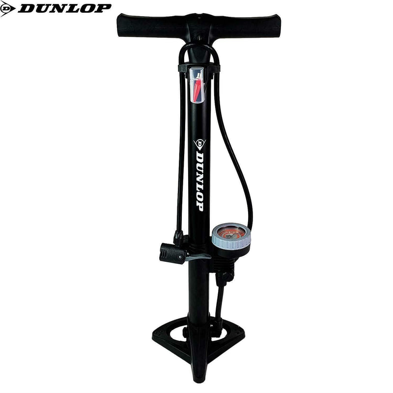 Dunlop Floor Bike Pump With Pressure Gauge Standpump Manometer 11Bar Black Air - Dunlop - My Roof Bars