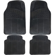 4 Pcs/Set Durable Universal Black Rubber Car Mat Set Non Slip Grip Van Mats - Streetwize - My Roof Bars