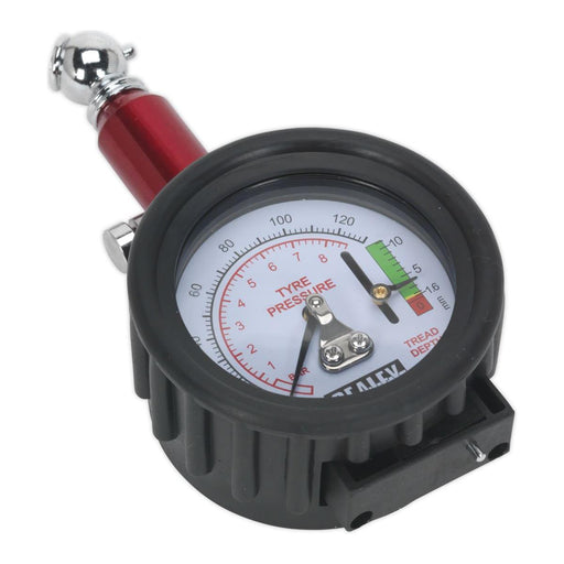 Sealey Tyre Pressure Gauge with Tyre Tread Depth Gauge 0-8bar(0-120psi) TSTPDG01 - Sealey - My Roof Bars