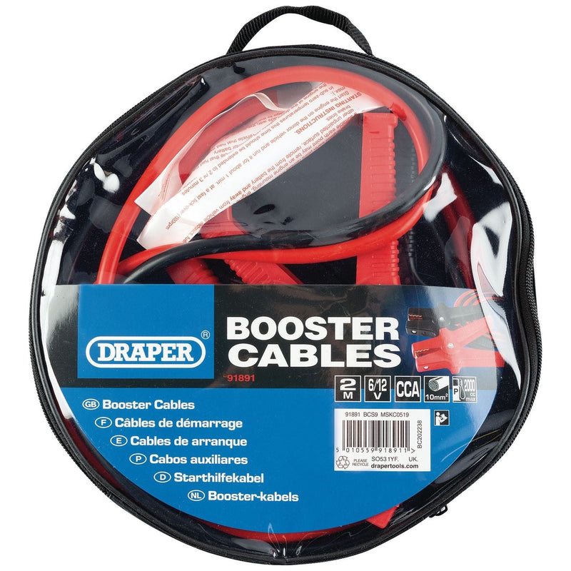Draper Booster Cables, 2m x 10mm&sup2; 91891 - Draper - My Roof Bars