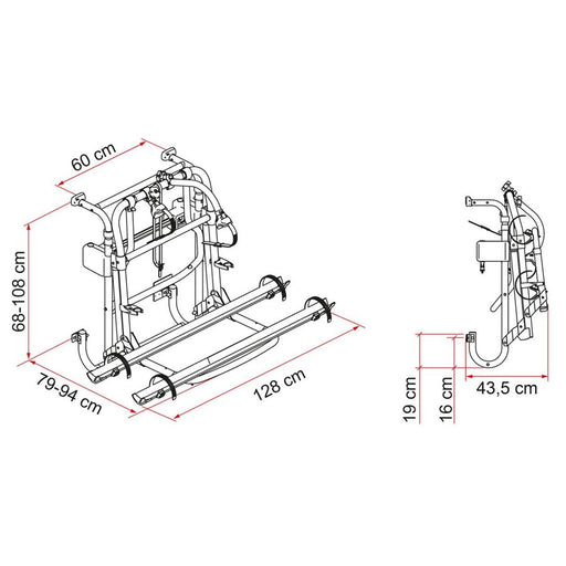 Fiamma Carry Bike Lift 77 Blue Bike Rack with Winch System - Fiamma - My Roof Bars