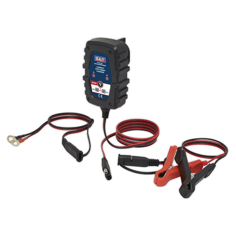 Sealey Compact Smart Trickle Charger & Maintainer 1A 6/12V AUTOCHARGE100HF - Sealey - My Roof Bars