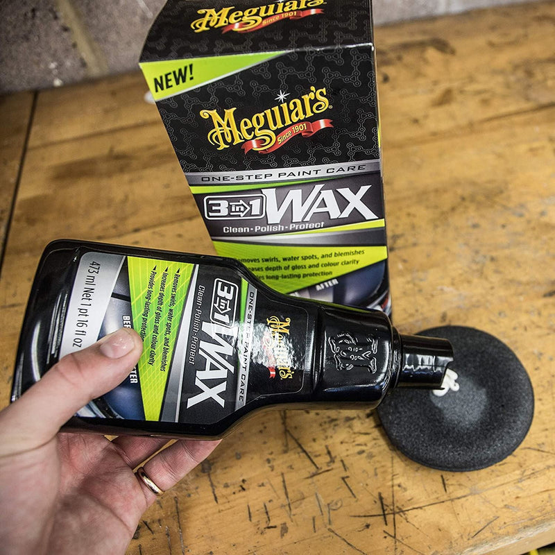 2x Meguiar's G191016EU 3-in-1 Wax Clean Polish Protect 473ml - Meguiar's - My Roof Bars