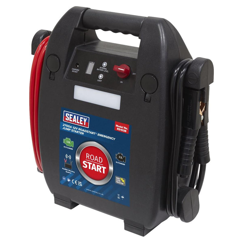 Sealey RoadStartï Emergency Jump Starter 12V 5L 8-Cylinder RS103B - Sealey - My Roof Bars