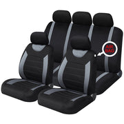Sakura Grey Black Full Set Front & Rear Car Seat Covers Universal SS5398 - Sakura - My Roof Bars