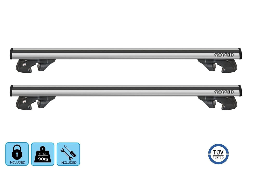 Menabo Sherman Black Roof Bars fits Volvo XC70 2007-2016 Estate 5D w Raised Rails - Menabo - My Roof Bars