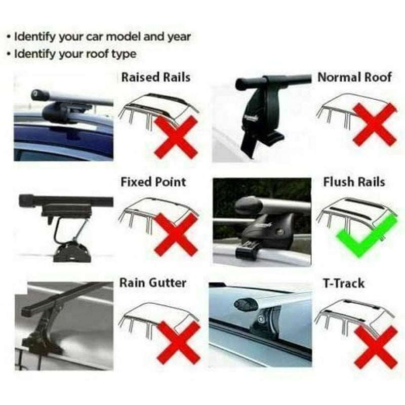 Roof Bars Rack Black fits Kia Sportage 2015-2021 (QL) for Flush Rails 75KG - Omtec - My Roof Bars