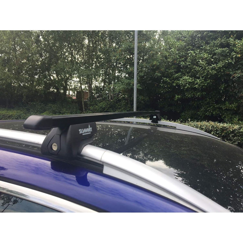 Summit SUP-830A Premium Vehicle Specific Railing Roof Bars - Steel, Locking, Set of 2