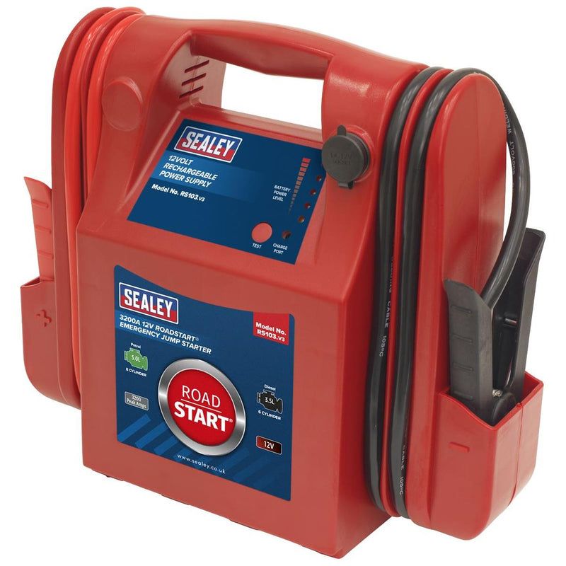 Sealey RoadStartï Emergency Jump Starter 12V 3200 Peak Amps RS103 - Sealey - My Roof Bars