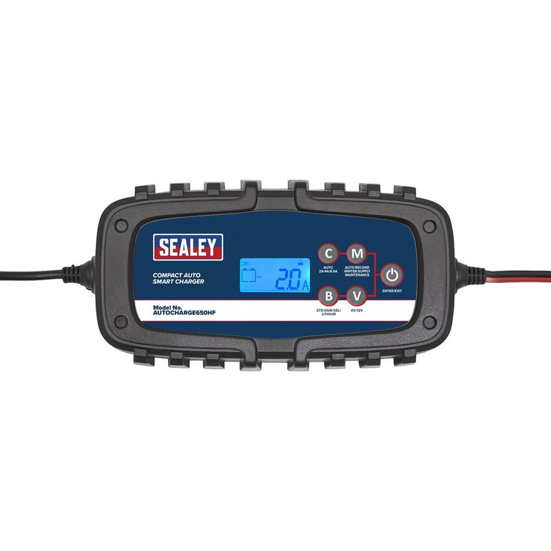 Sealey Compact Auto Smart Charger & Maintainer 6.5A 6/12V AUTOCHARGE650HF - Sealey - My Roof Bars