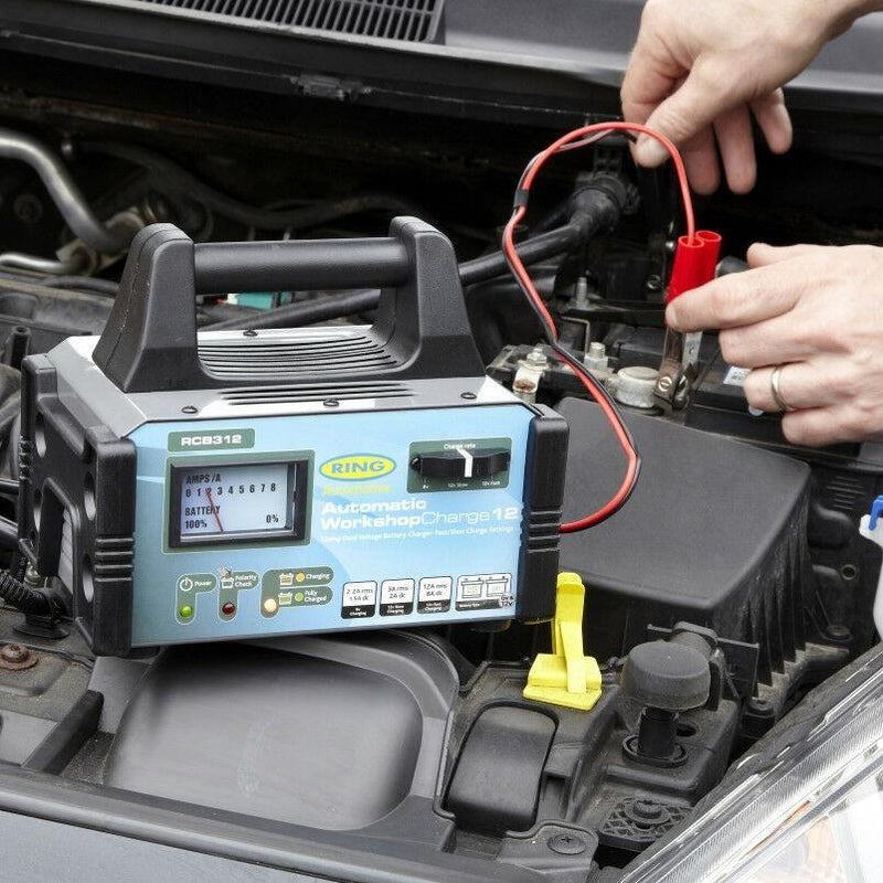 Ring RCB312 Workshop Dual 6v 12v 12Amp 3000cc Car Automatic Fast Battery Charger - Ring Automotive - My Roof Bars