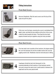 Sakura Seat Covers Checks Full Set includes Head Rest, Black/ White - Sakura - My Roof Bars