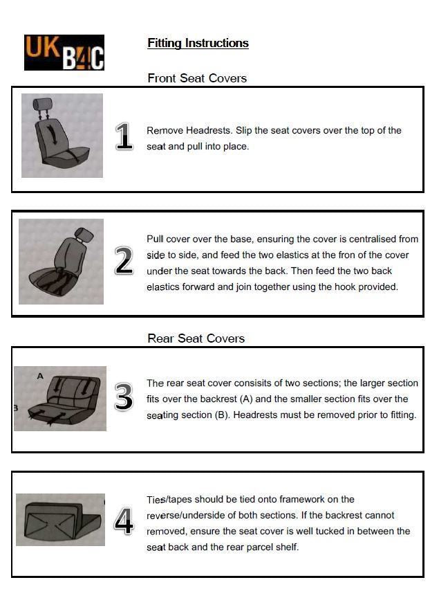 Sakura Seat Covers Checks Full Set includes Head Rest, Black/ White - Sakura - My Roof Bars
