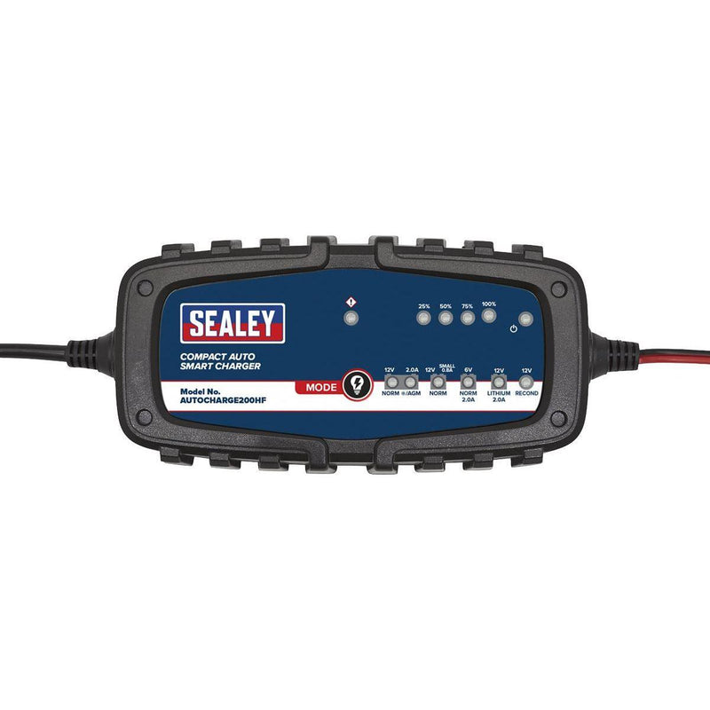 Sealey Compact Auto Smart Charger & Maintainer 2A 6/12V AUTOCHARGE200HF - Sealey - My Roof Bars